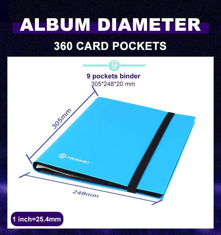 Customize 9 Pockets Binder Sticker Album PP Material Game Card Photo Album