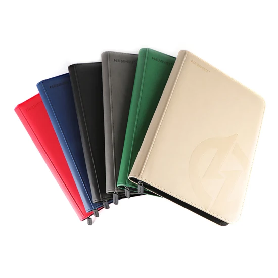 Encadernação de costura PU Henwei Toploader 4 Pocket Card Binder Lista de preços