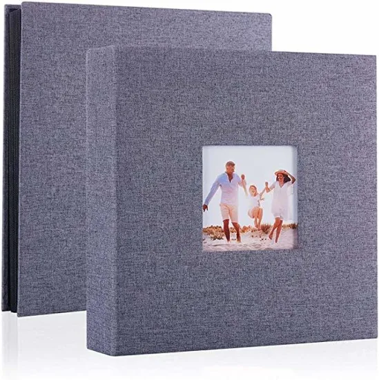 Álbum de fotos de casamento feito à mão em couro marrom na China para logotipo personalizado